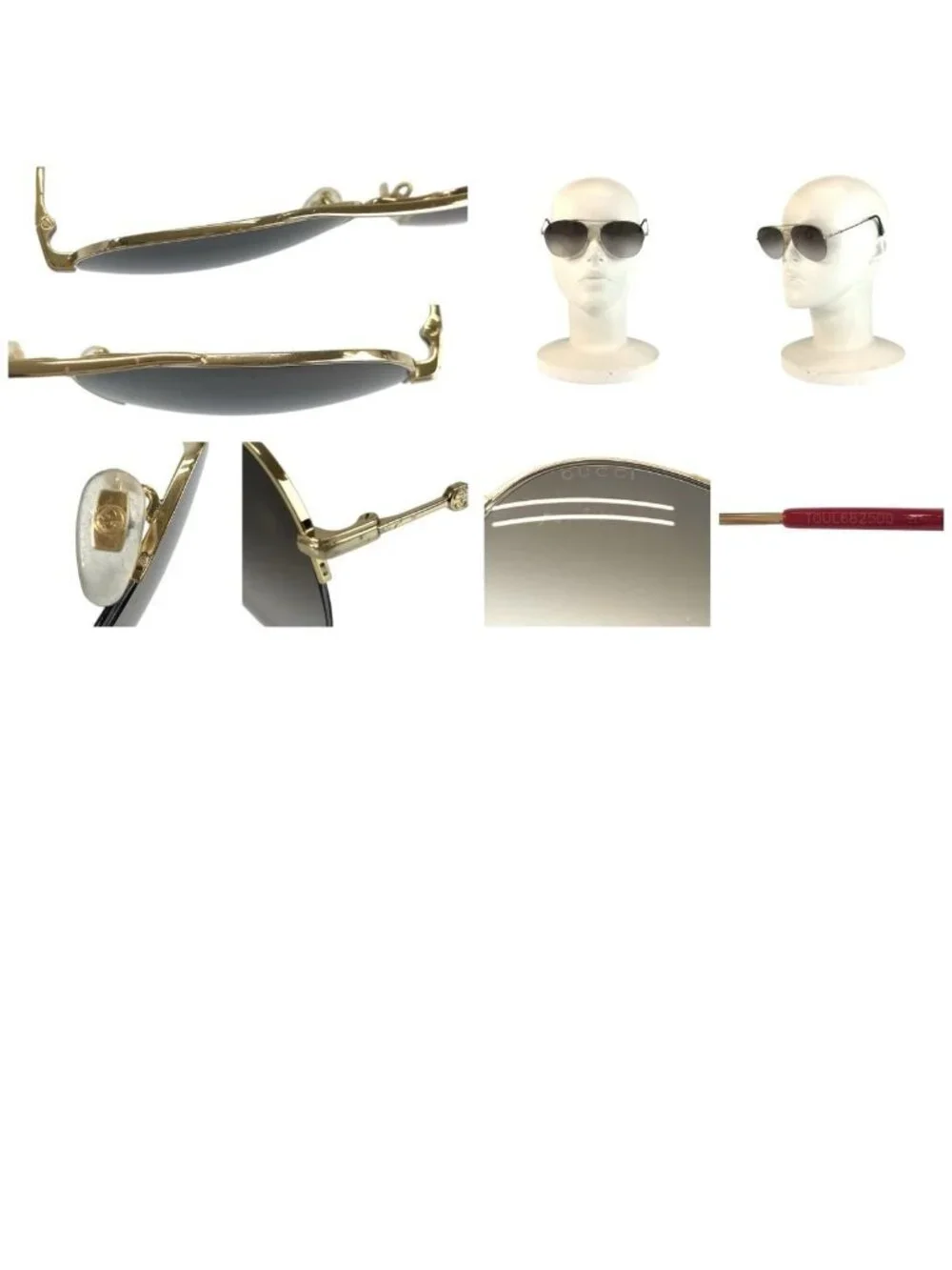 Gucci Gold Gray Metal 007 56 Sunglasses Eyewear